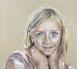 Pastel portrait of a young girl by Julie Waldron