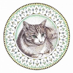 Cat - pointillism style by artist Julie Waldron