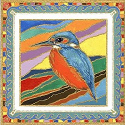 Kingfisher - original painting by artist Julie Waldron